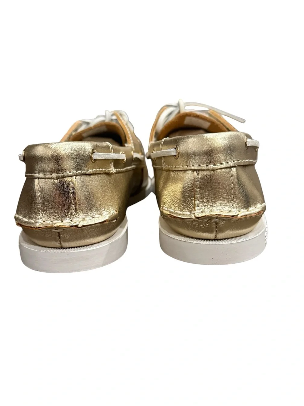 Sperry kids authentic Original metallic gold leather 2-eye boat shoe 6 NEW